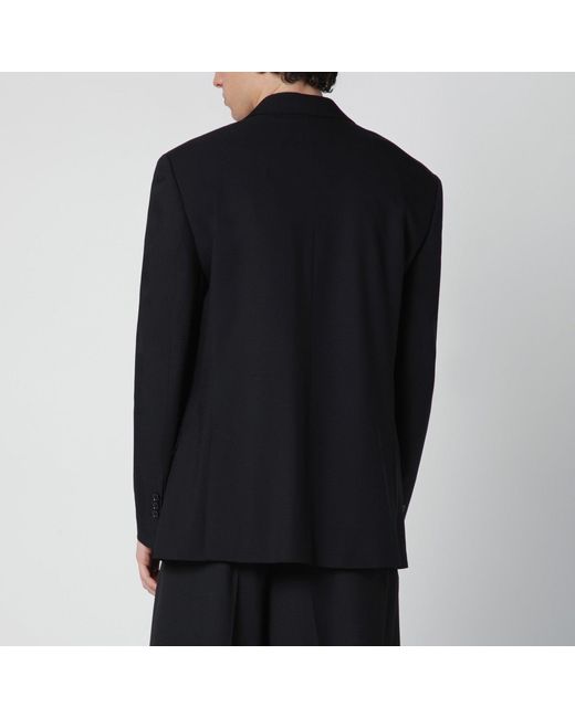 AMI Black Single-Breasted Wool Jacket for men