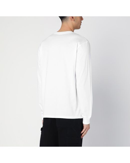 Carhartt White L/s Pocket T-shirt In Cotton for men
