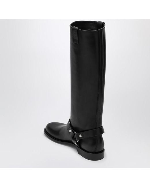 Stivale alto campo biker in pelle di vitello di Loewe in Black