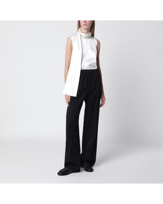 Bottega Veneta Black Wide-Leg Elasticated Trousers