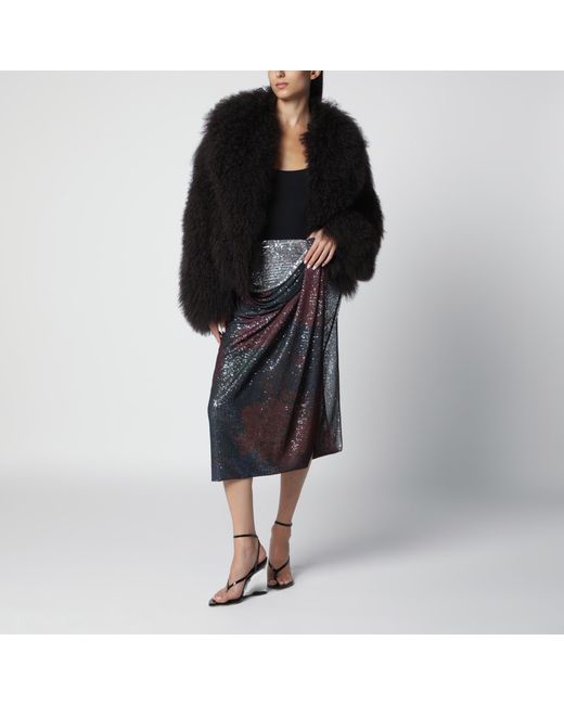 Blancha Black Short Chocolate Fur Jacket