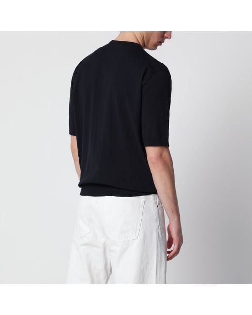 Auralee Black Cotton Button-Up Sweater for men