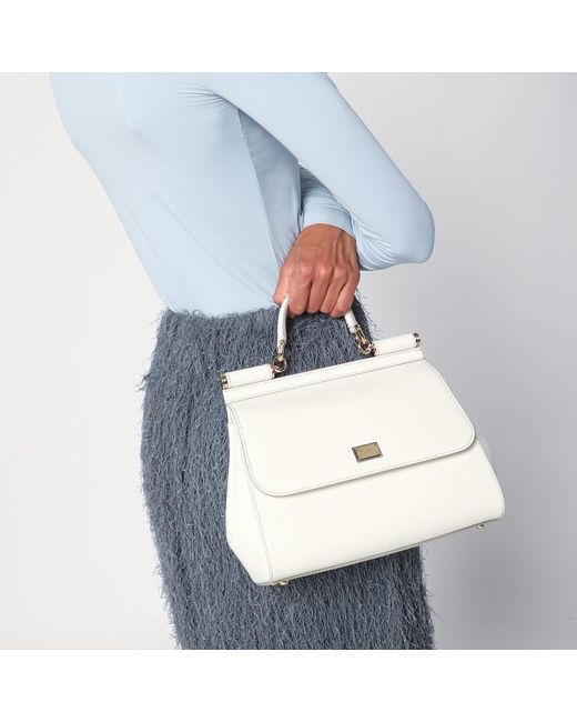 Borsa a mano sicily media bianca di Dolce & Gabbana in White