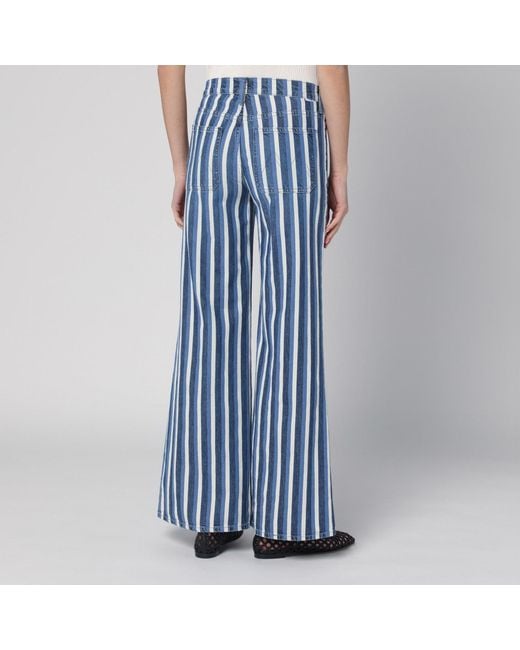 Mother Blue Jeans The Patch Pocket Twister Sneak Striped