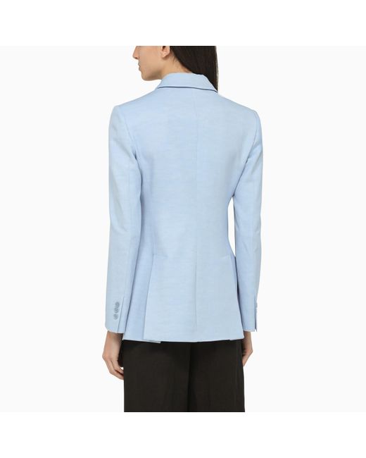 P.A.R.O.S.H. P.a.r.o.s.hlight Blue Satin Double Breasted Jacket