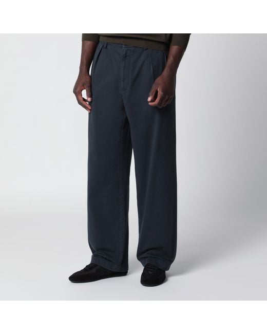 Prada Blue Cotton Trousers for men