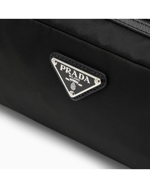 Prada Black Re-nylon Beauty Case With Logo for men