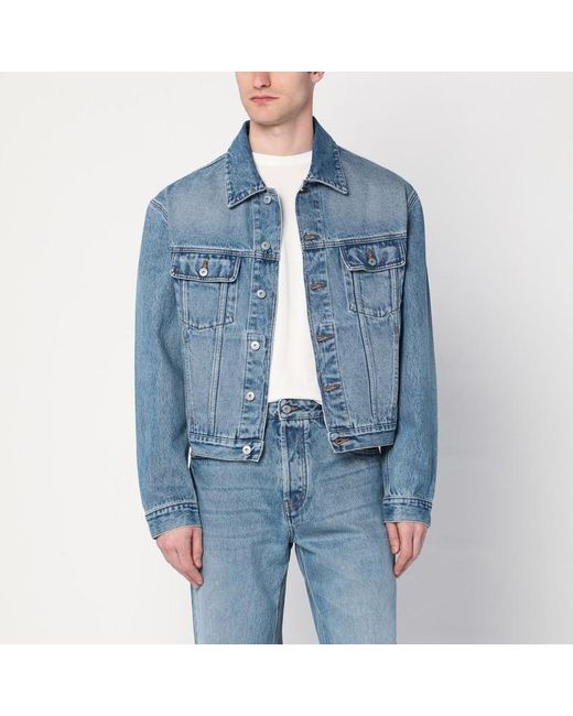 Jacquemus Light Blue Washed Denim Jacket for men