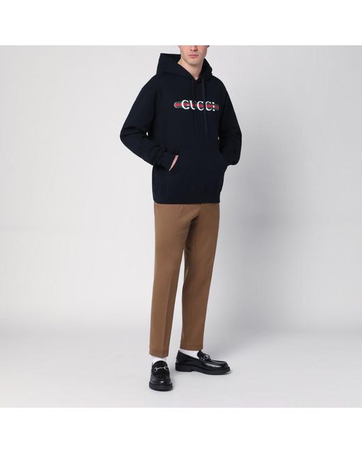 Gucci Blue Sweatshirt With Logo Print for men