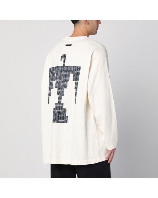 Fear Of God White Long-Sleeved Thunderbird T-Shirt for men