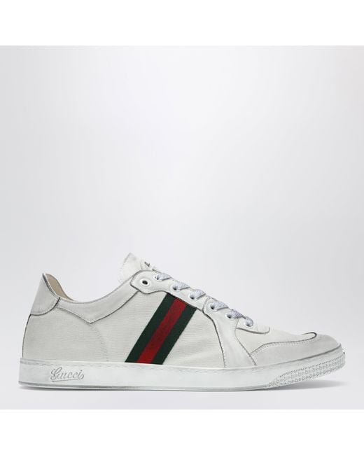 Gucci White Stretch Sneakers for men