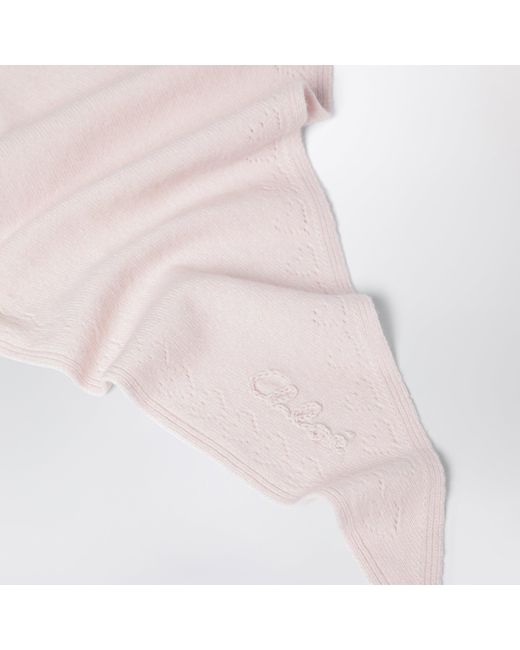 Chloé Pink Iconic Triangular Wool Scarf
