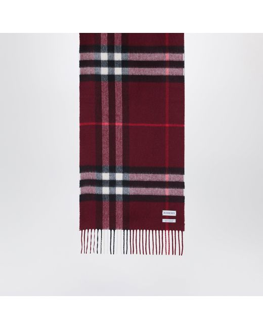Burberry Red Scarf With Check Pattern