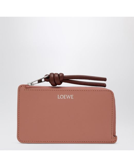 Loewe Red Card Holder With Coin Pocket Blush/Mahogany