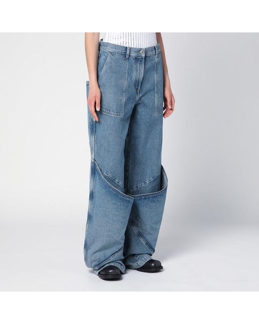 The Attico Sky Blue baggy Jeans With Large Pockets