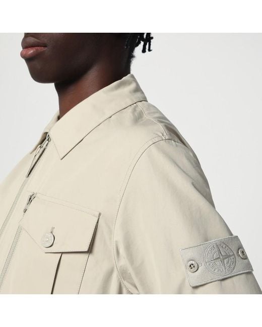 Veste Zippée En Coton Stone Island pour homme en coloris Natural