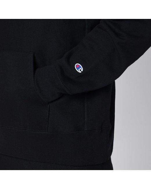 Champion Black Cotton Hoodie for men
