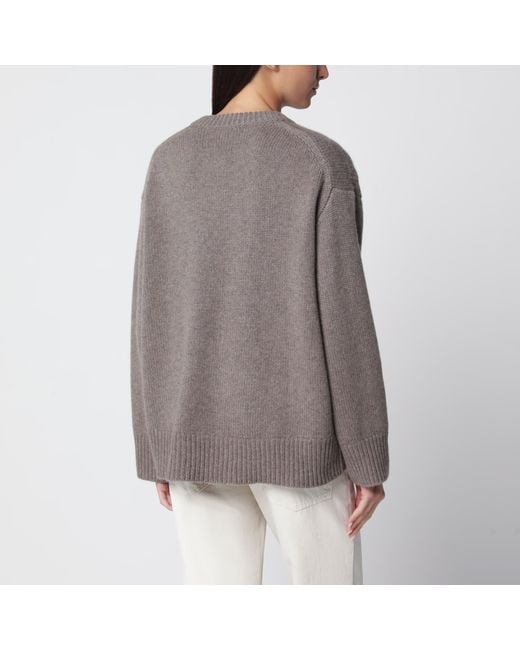 Lisa Yang Gray Noor Crew-Neck Cashmere Sweater