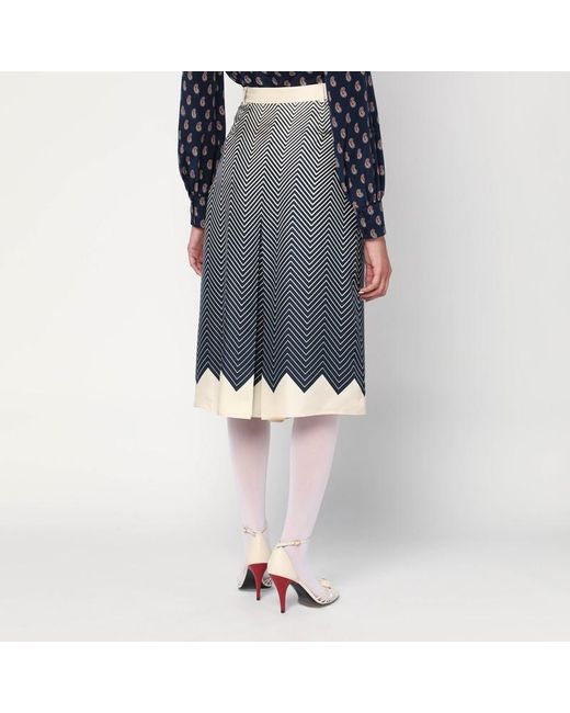 Jupe/Ivoire En Soie Valentino en coloris Gray