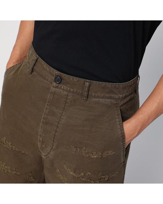 DSquared² Brown Military Wide Trousers With Wear for men