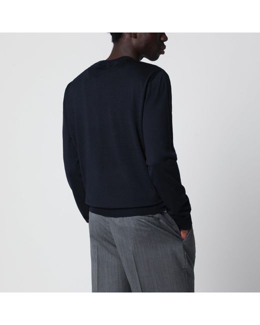 Valentino Blue Wool Crewneck Sweater for men
