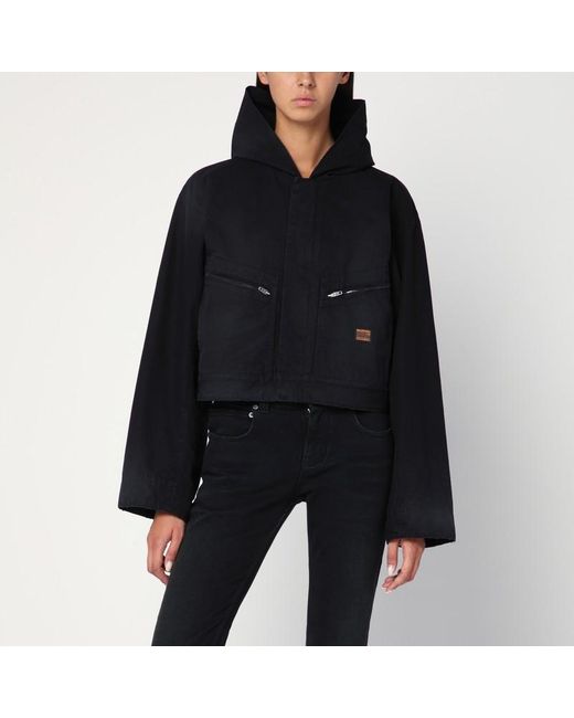 Veste Courte À Capuche Noire Balenciaga en coloris Black