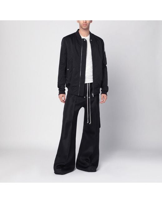 Rick Owens Black Bomber With Zipper for men