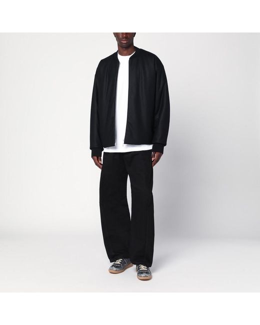 Giacca bomber nera in lana di Jil Sander in Black da Uomo