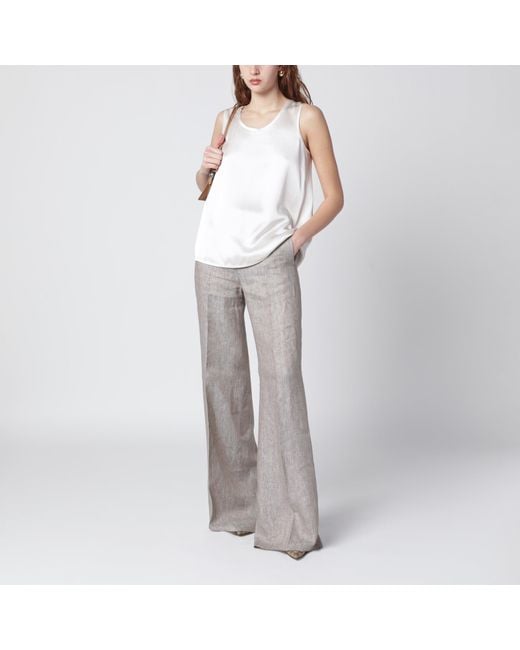 Max Mara White Ivory Satin Top