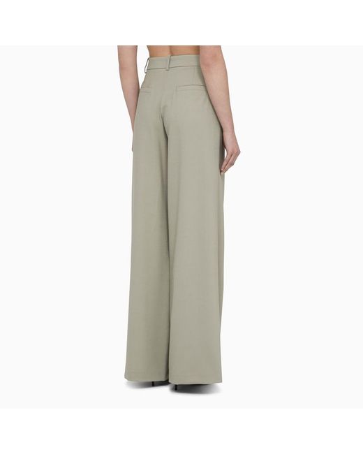 FEDERICA TOSI Green Sage Wool-blend Wide Trousers