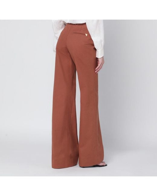 Chloé Brown Flared Cotton Trousers