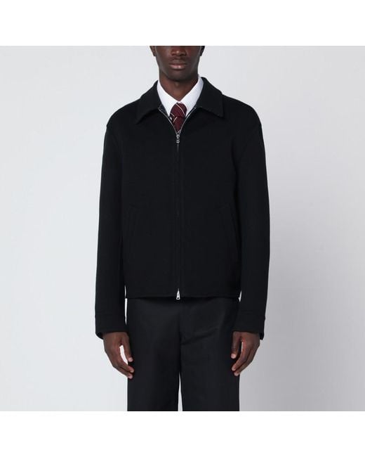Gucci Schwarze Wolljacke Mit Reißverschluss in Black für Herren