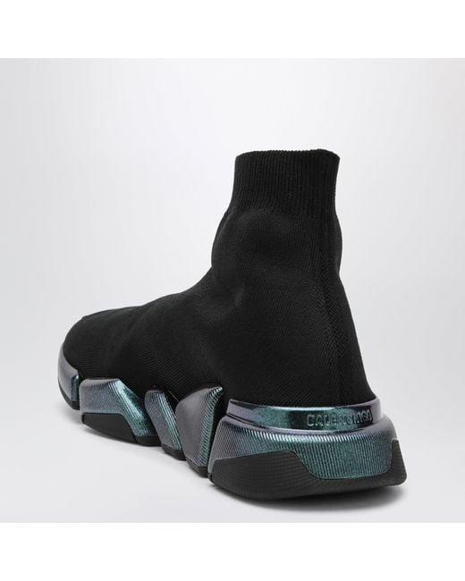 Balenciaga Black Speed 2.0 Iridescent Knit Sneakers for men