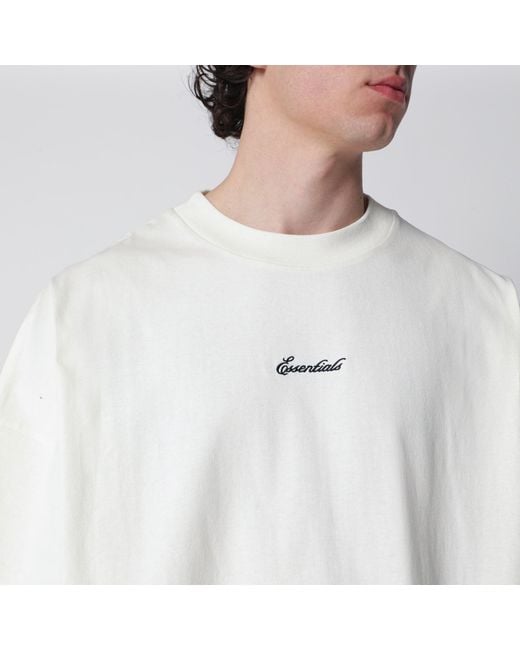 Fear Of God White Signature 90S Oversized Cotton Jersey T-Shirt for men