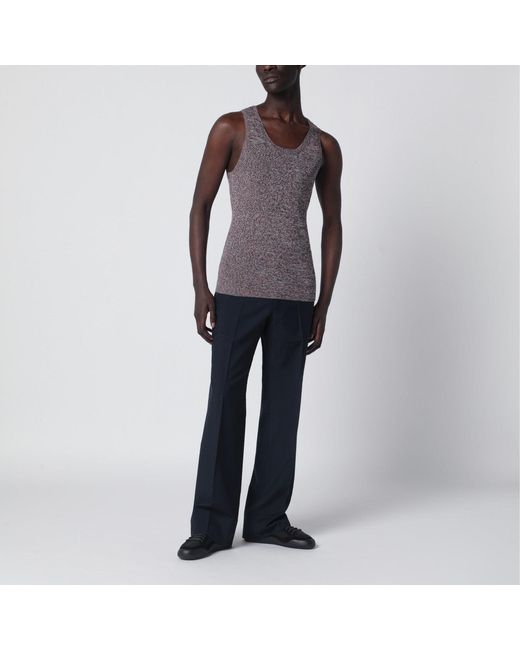 Prada Purple Ribbed Tank Top With/ Pattern for men