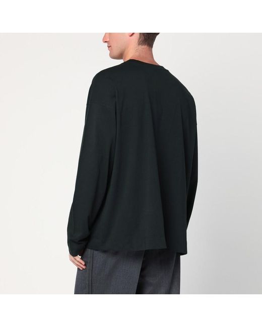 Maglia verde bottiglia in cotone di Dries Van Noten in Black da Uomo