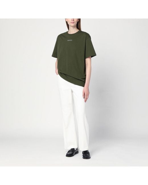 Gucci White Short Flare Trousers