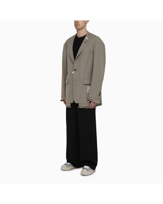 Maison Mihara Yasuhiro Gray Wool-blend Jacket With Raw Cut Hem for men