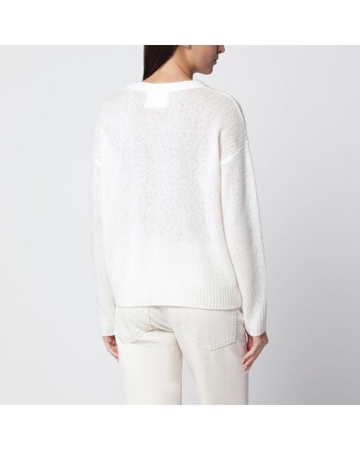 Lisa Yang White Cream Lova Cashmere And Silk Sweater