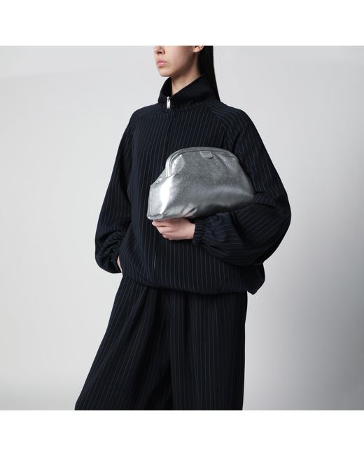 Stella McCartney Gray Metallic Padded Falabella Clutch