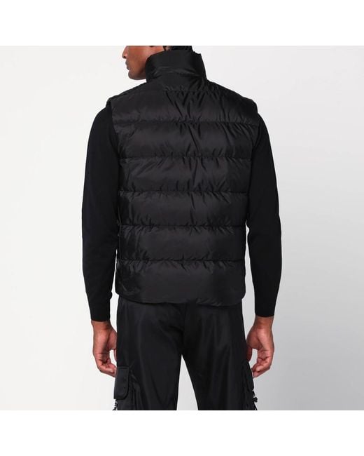 Prada Schwarze Wattierte Weste Aus Re-Nylon in Black für Herren