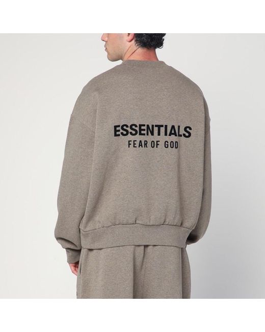 Felpa grigia in cotone felpato con logo di Fear Of God in Gray da Uomo
