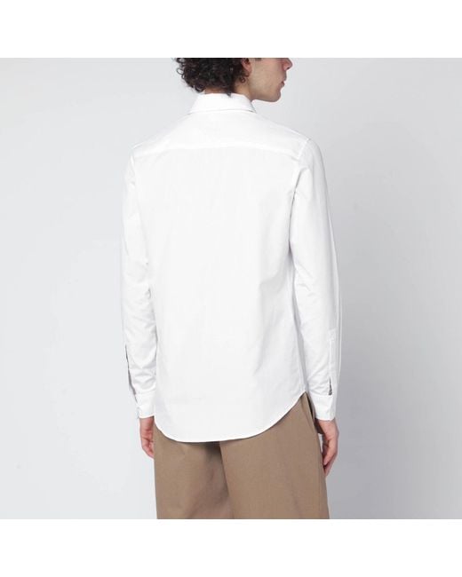 Burberry White Cotton Poplin Shirt for men