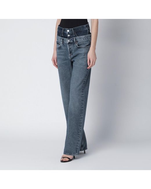 Agolde Blue Elson Jeans With Double Waistband