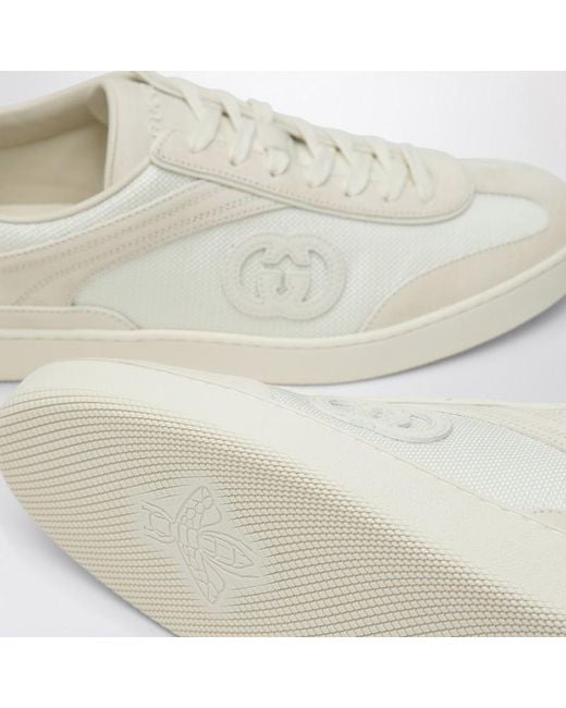 Gucci White G75 Sneaker, Suede