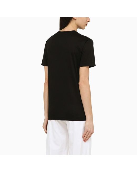 T-shirt nera in cotone con logo di Patou in Black