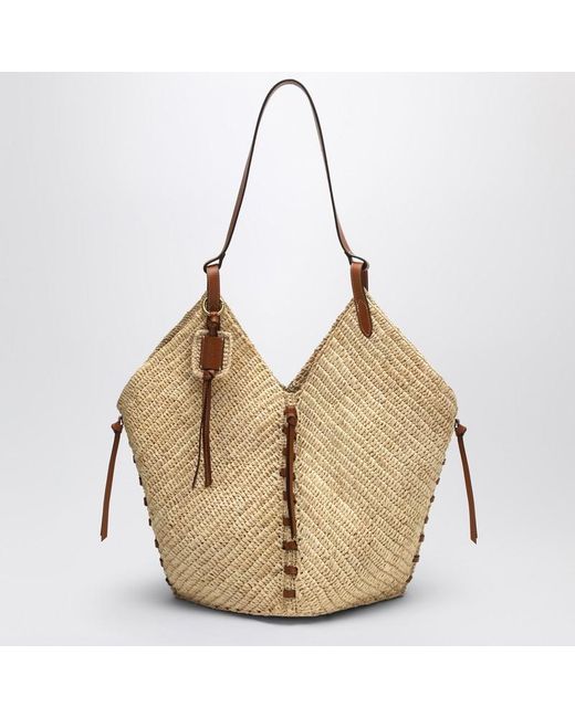 Borsa a spalla tampa in raffia di Isabel Marant in Natural