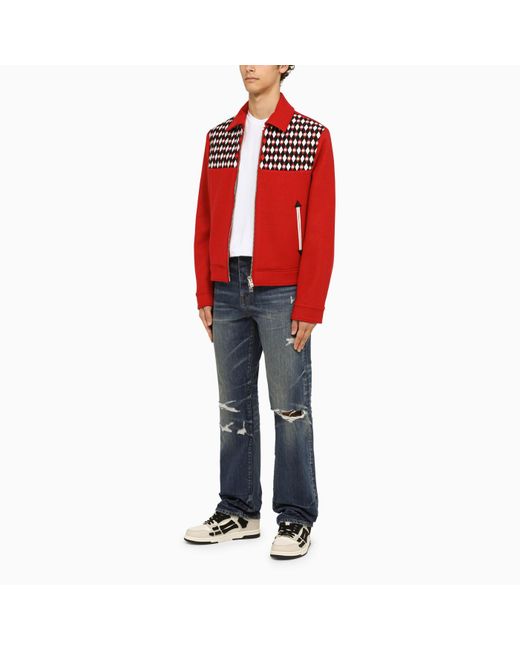 Amiri Red Wool Jacket With Diamond Pattern for men