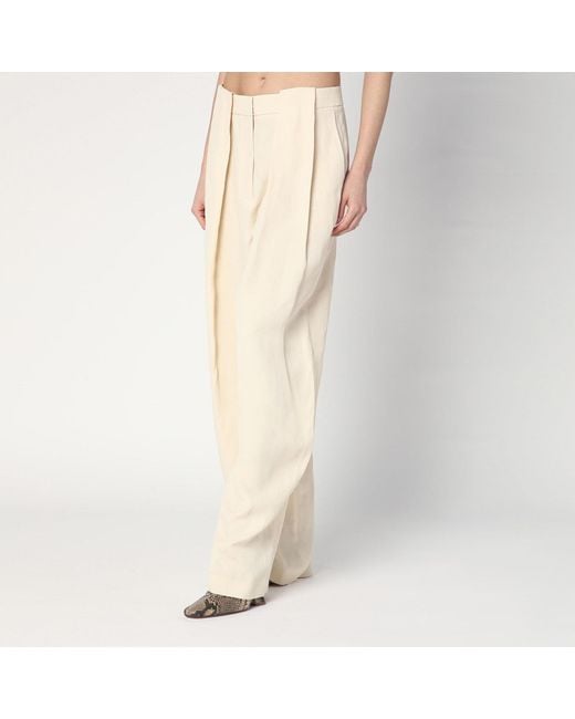 Stella McCartney Natural Wide Butter-Coloured Pants