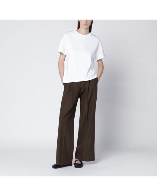 Loewe White Asymmetrical Cotton-Blend T-Shirt